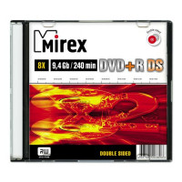 Диск DVD+R 9.4Gb (SLIM-футляр) Mirex "Double Side" 8x, (UL130042A8S)